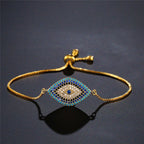 Pulsera contra el Mal de Ojo Azul Griego Turco Matiasma Mataki Gourmette oro 2