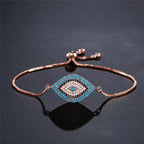 Pulsera contra el Mal de Ojo Azul Griego Turco Matiasma Mataki Gourmette oro rosa 1