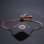 Pulsera contra el Mal de Ojo Azul Griego Turco Matiasma Mataki Gourmette oro rosa 2
