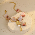 Pulsera de Conchas con Hermosas Perlas de Nácar