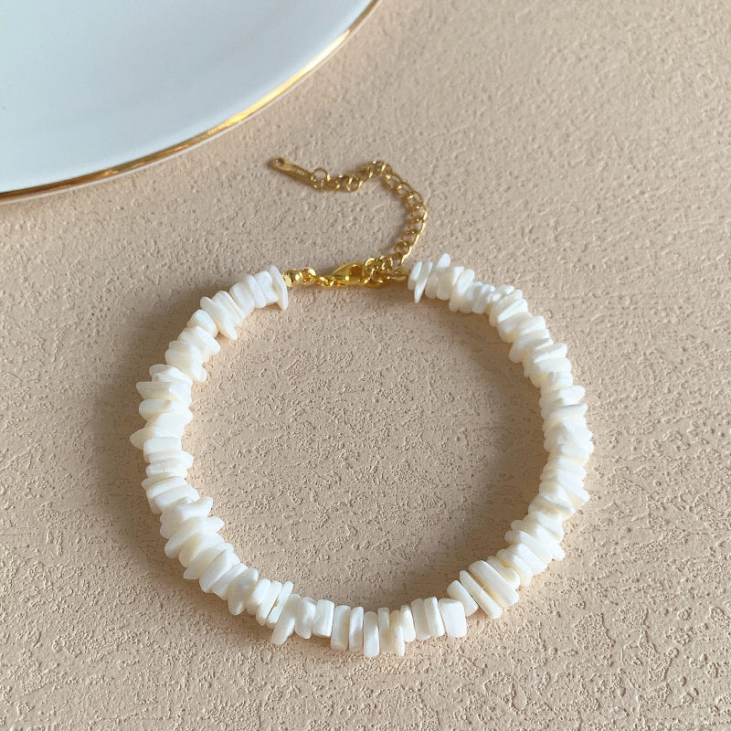 Pulsera de Conchas en Nácar Blanco
