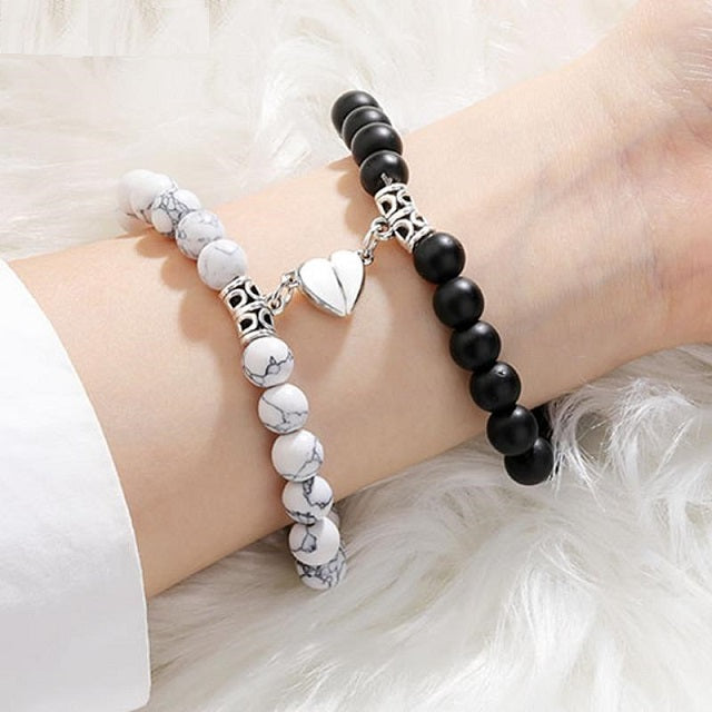 Pulsera Pareja Perla negra y blanca