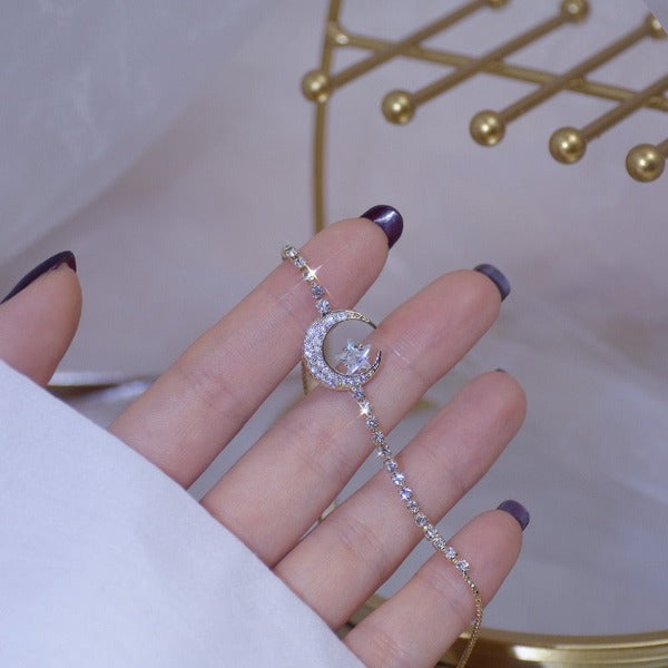 Pulsera Luna Creciente Mujer Esclava con Circonitas