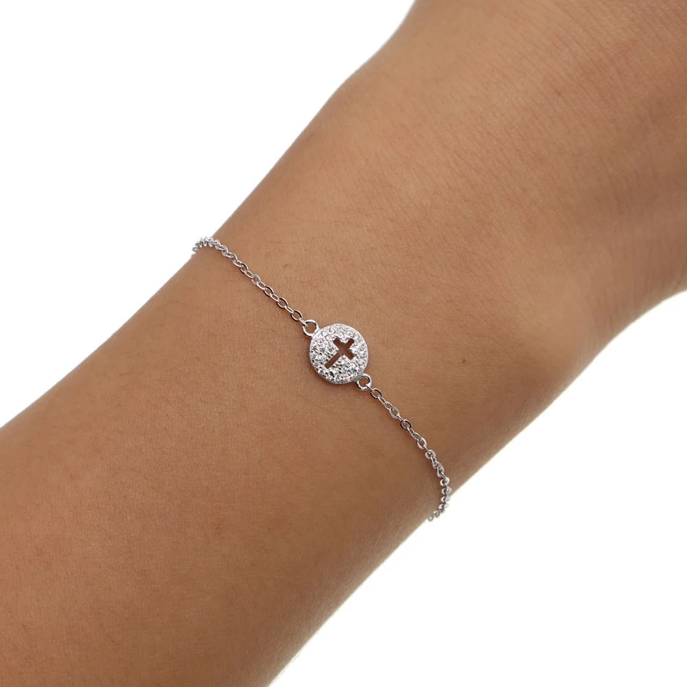 Pulsera Cruz de plata