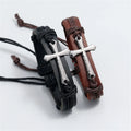 Pulsera Cruz de Cuero Hombre negro