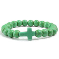 Pulsera Cruz en Piedras Naturales verde