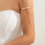 Brazalete de Brazo para Mujer Elegante - Adorno para la Parte Superior del Brazo y Joya Cadena de Bíceps oro