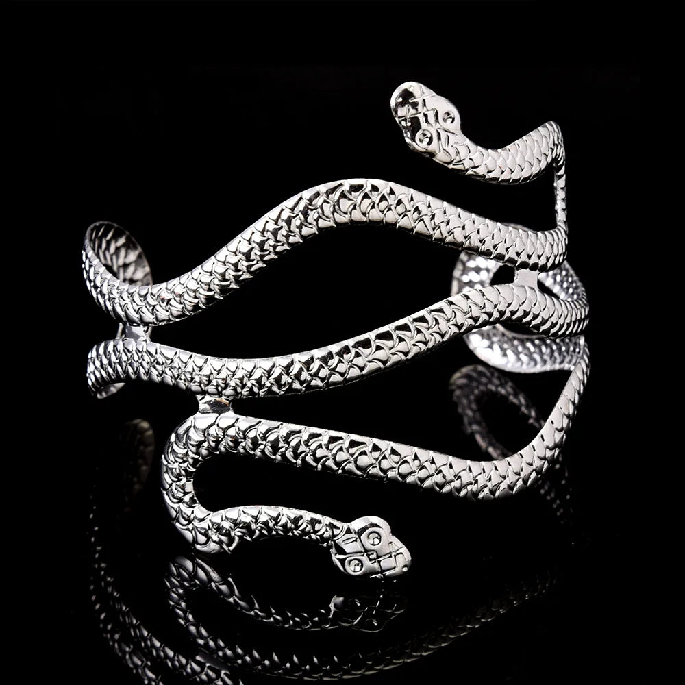 Brazalete de Brazo para Mujer Serpiente - Adorno Cadena de Brazo y Joya de Bíceps en plata