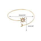 Brazalete de Brazo Mujer Sol Luna - Adorno Cadena de Brazo y Joya de Bíceps oro