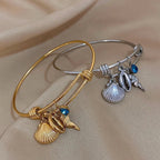 Pulsera de Encanto con Conchas plateada