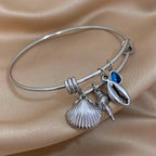Pulsera de Encanto con Conchas plateada