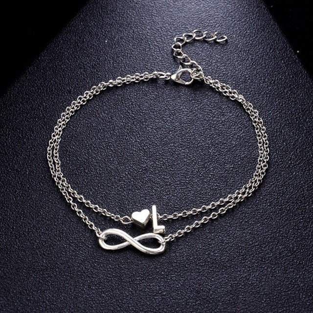 Tobillera de Plata Personalizada para Mujer