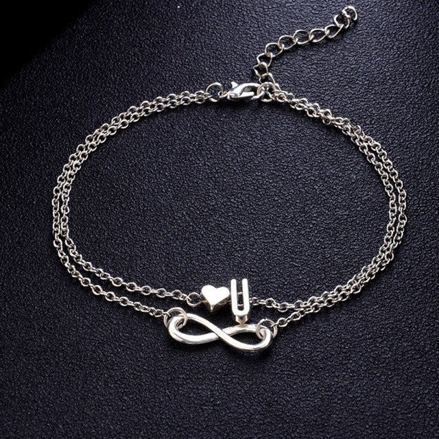 Tobillera de Plata Personalizada para Mujer