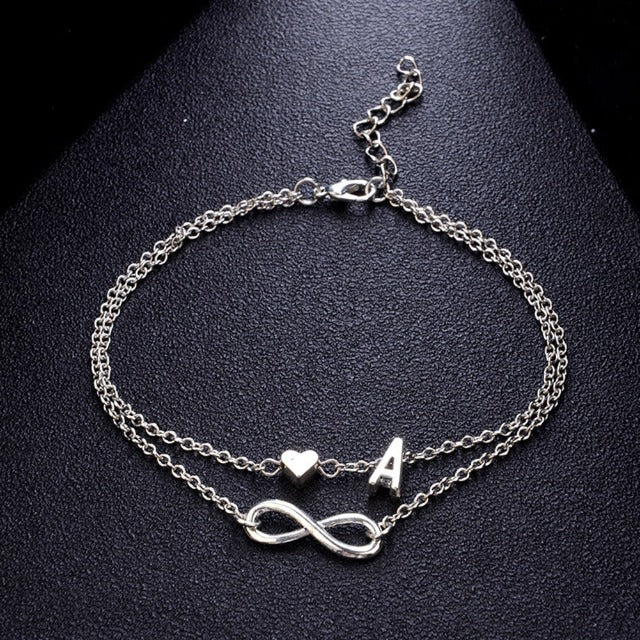 Tobillera de Plata Personalizada para Mujer