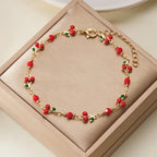 Pulsera de Tobillo con Flores de Cereza