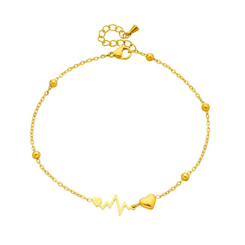 Tobillera con Corazones y Electrocardiograma