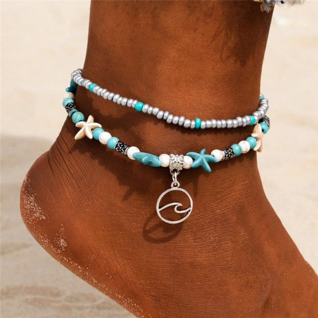 Pulsera de Tobillo Concha ola
