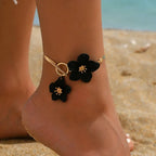 Bracelet de cheville fleur pour femme