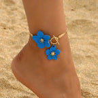 Bracelet de cheville fleur pour femme