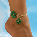 Bracelet de cheville fleur pour femme