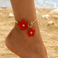 Bracelet de cheville fleur pour femme