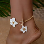 Bracelet de cheville fleur pour femme