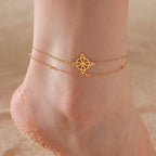 Pulsera de Tobillo Nudo de Bruja oro