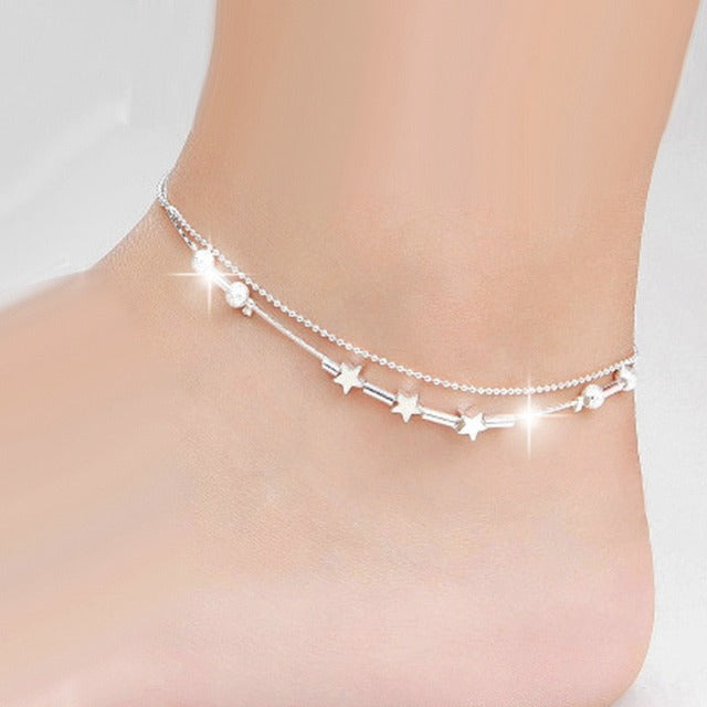 Pulsera de Tobillo para Mujer en Plata
