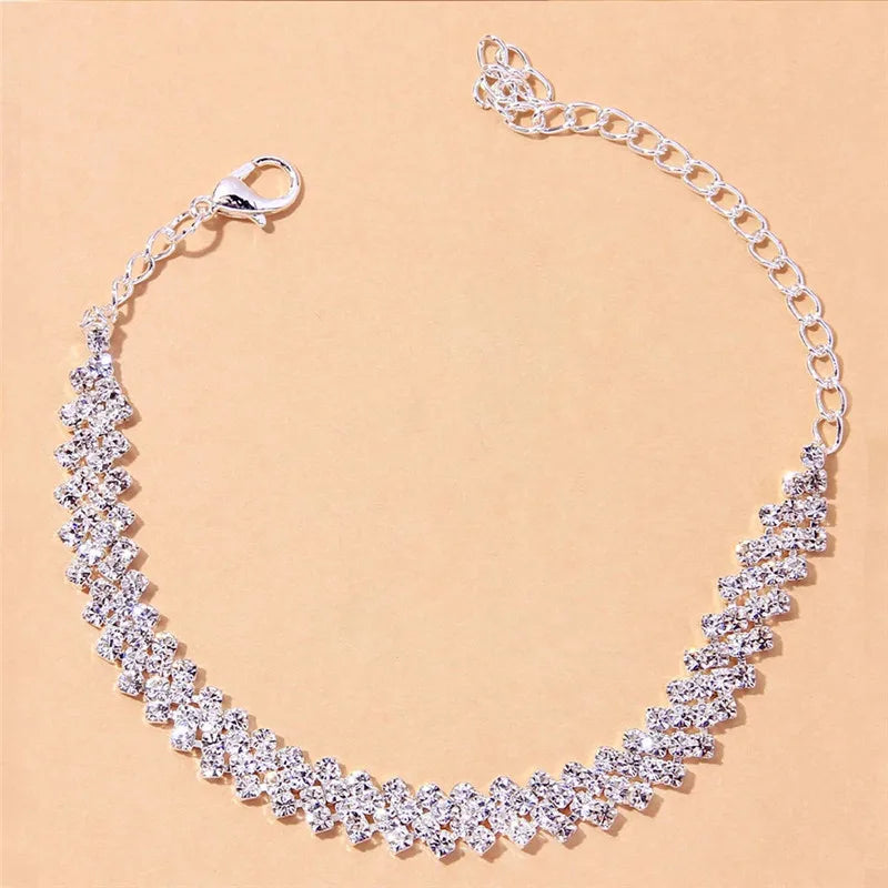 Tobillera con Diamantes Oro y Plata para Mujer