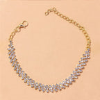 Tobillera con Diamantes Oro y Plata para Mujer
