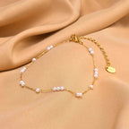 Pulsera de Tobillo con Perlas Blancas