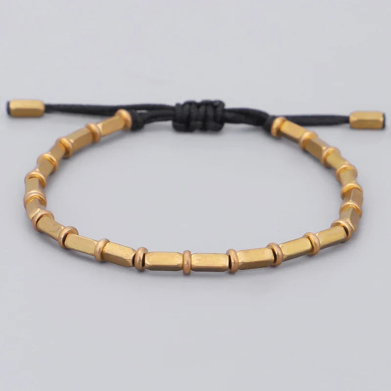 Pulsera Gourmette Vintage Budista Tibetana negra
