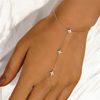 Pulsera de Mano con Flores de Circón oro