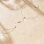 Pulsera de Mano con Flores de Circón plata
