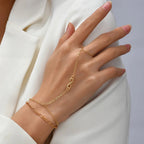 Pulsera de Mano Mujer Joya Mujer Cadena Mano y Dedo