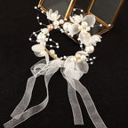 Pulsera de Boda Perlas y Flores