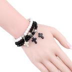 Pulsera de Perlas con Cruz