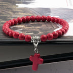 Pulsera de Perlas con Cruz