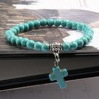 Pulsera de Perlas con Cruz
