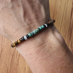 Pulsera de Protección en Piedras Naturales Ojo de Tigre y Amazonita