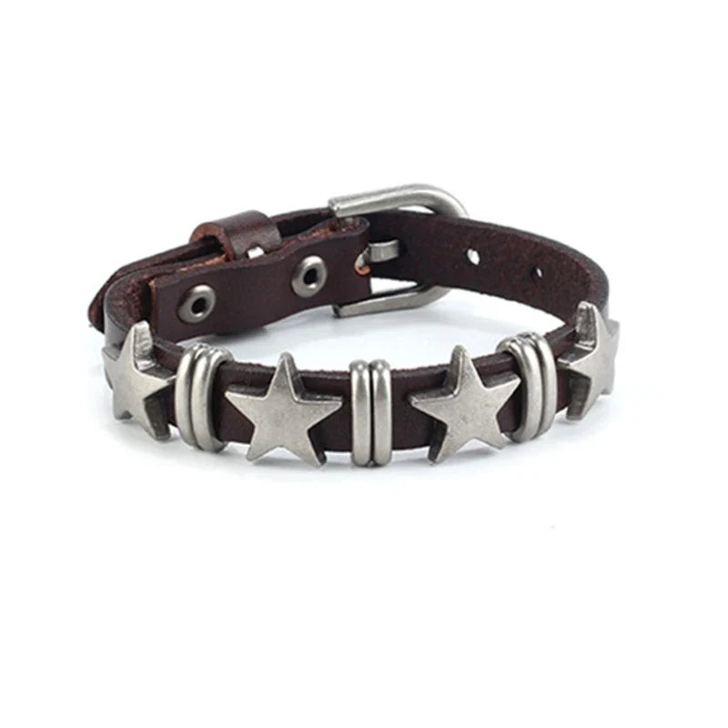 Pulsera de Estilo Vintage con Estrellas marrones