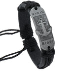 Pulsera de cuero Ancla de las Olas