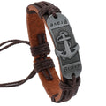 Pulsera de cuero Ancla de las Olas