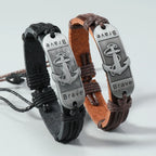 Pulsera de cuero Ancla de las Olas