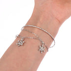 Pulsera Doble con Copos de Nieve de Cristal