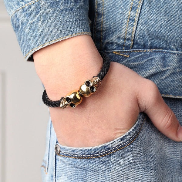 Pulsera Calavera Doble