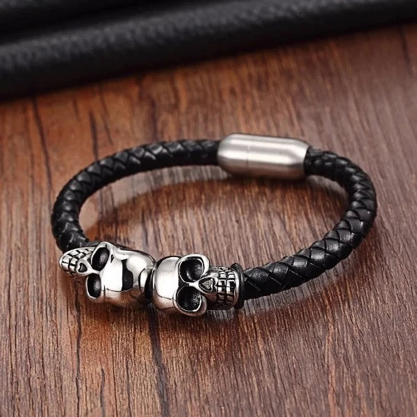 Pulsera Calavera Doble