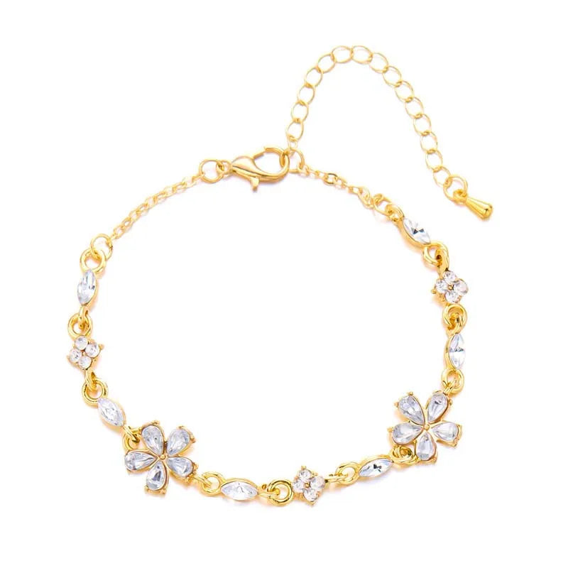Pulsera Elegante con Flores blanco