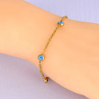 Pulsera Elegante Contra el Mal de Ojo Turco oro