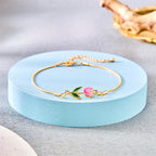 Pulsera Elegante Flor de Tulipán rosa